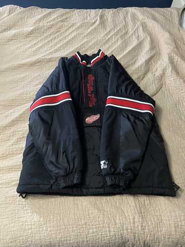Starter Detroit Red Wings half zip bomber jacket
