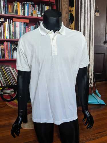 Hugo Boss White logo tag pima cotton polo shirt