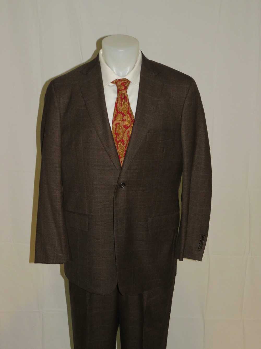 Southwick Recent Brown Glen Plaid Flannel Weight … - image 3