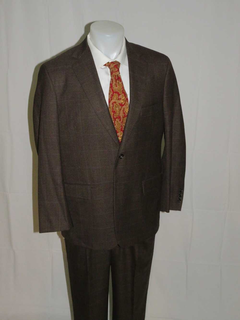 Southwick Recent Brown Glen Plaid Flannel Weight … - image 7