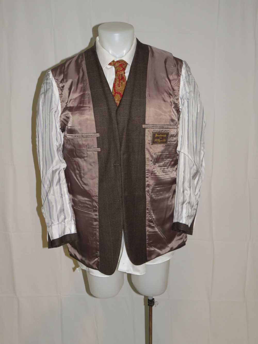 Southwick Recent Brown Glen Plaid Flannel Weight … - image 9