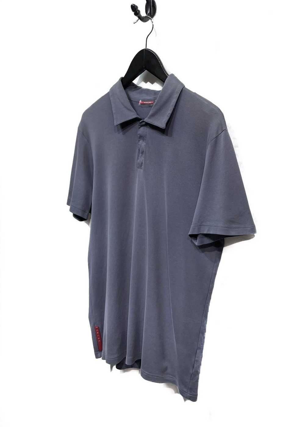 Prada Prada Linea Rossa Steel Grey Polo Shirt - image 2