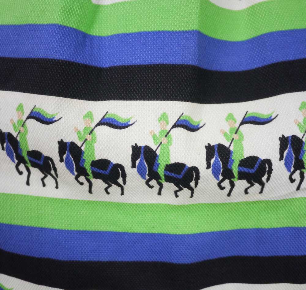 50s NOVELTY HORSE RIDER BLUE AND GREEN STRIPE 50S… - image 6
