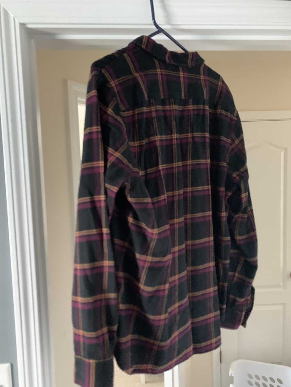 Madewell Black,Orange and purple Flannel - image 2