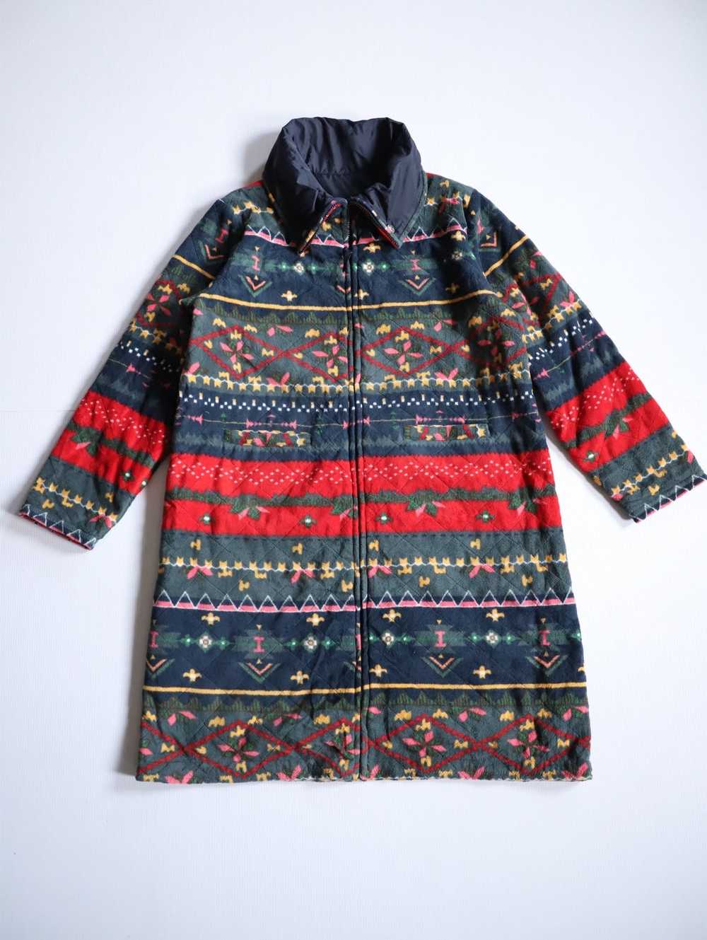 Japanese Brand Long Coat Native Pattern Cute Coat - image 2