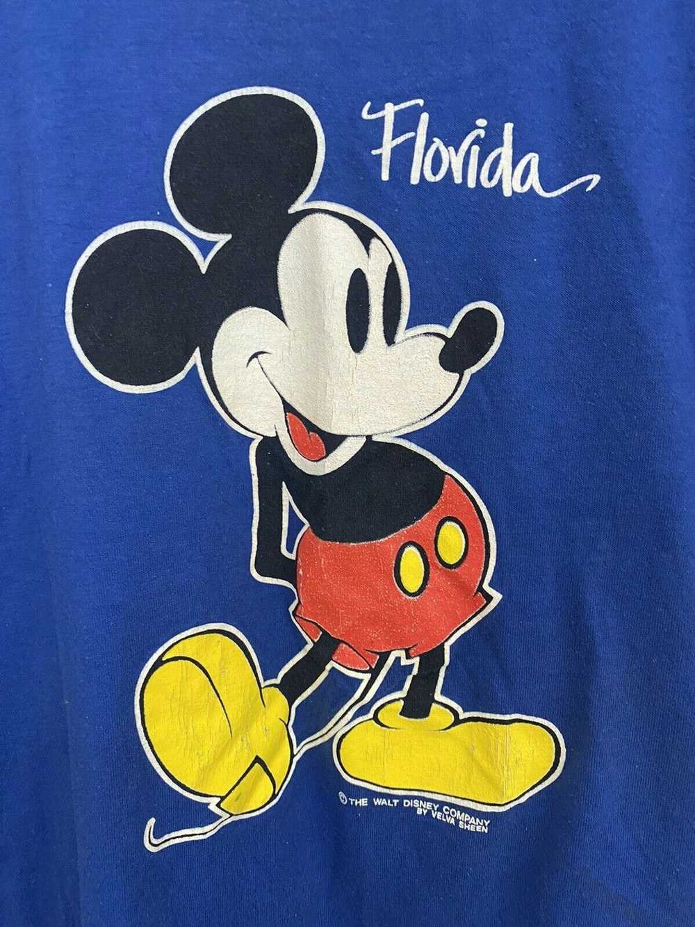 Vtg Mickey Mouse Florida Single Stitch Double Sided Tshirt sale Size S Velva Sheen