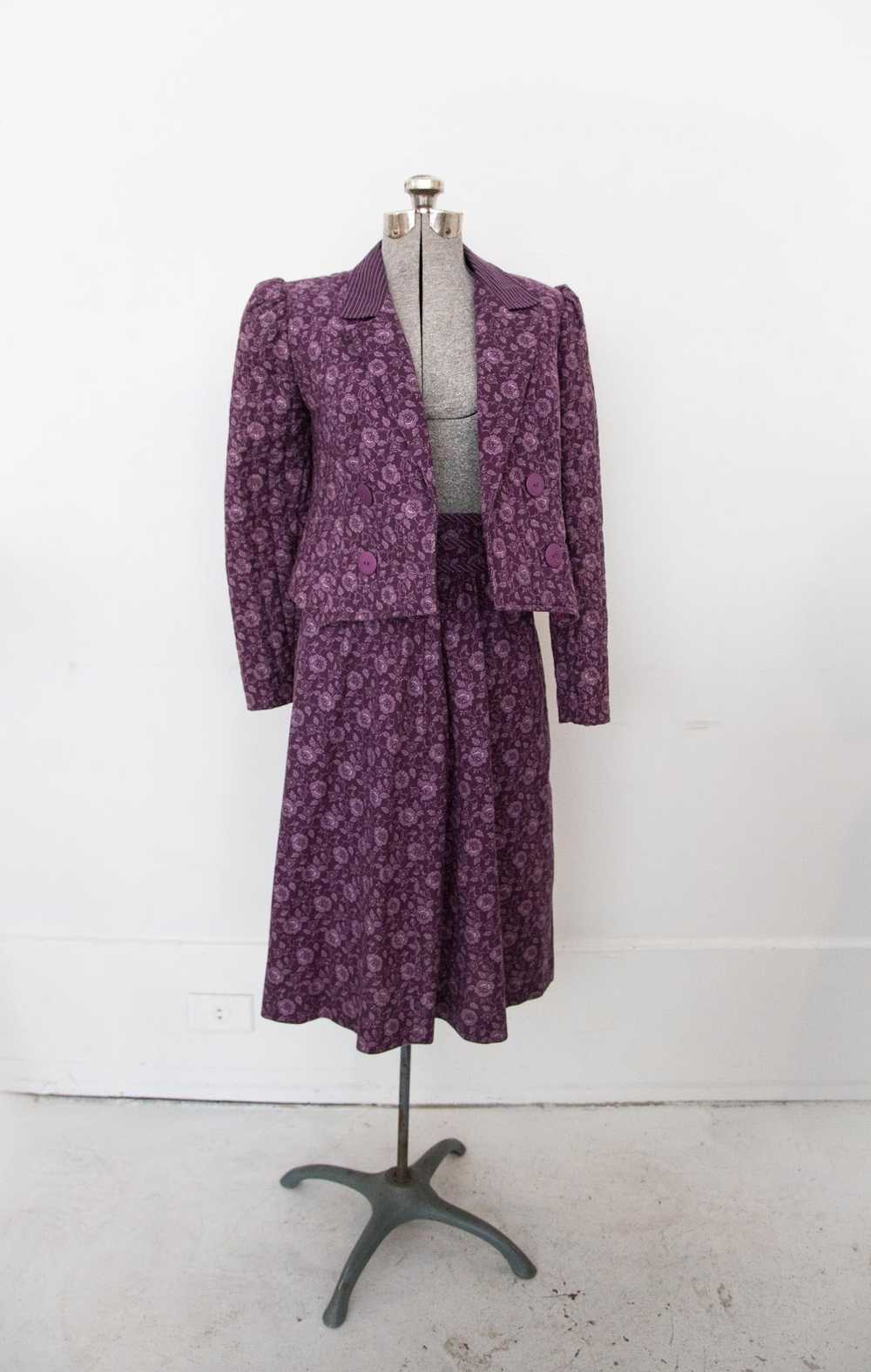 70s Gunne Sax quilted jacket and skirt set - image 2