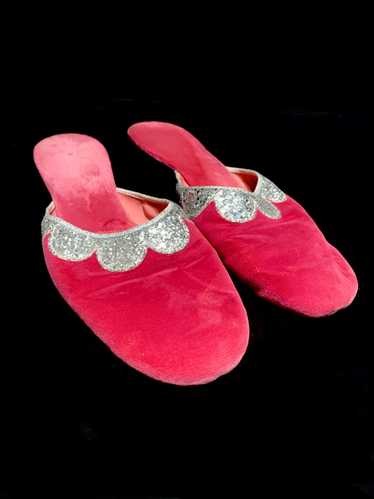 1960s Pink Slipper Mules