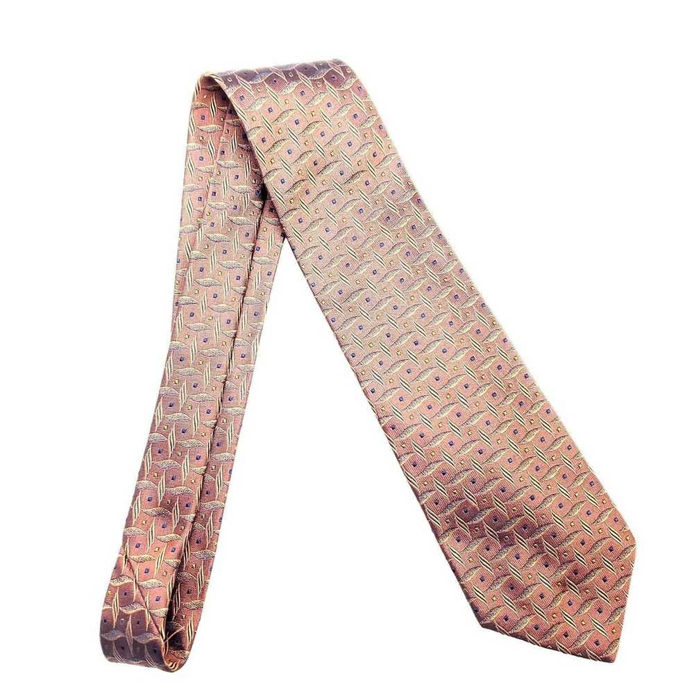 Paul Fredrick Paul Fredrick Brown Silk Tie Geomet… - image 6