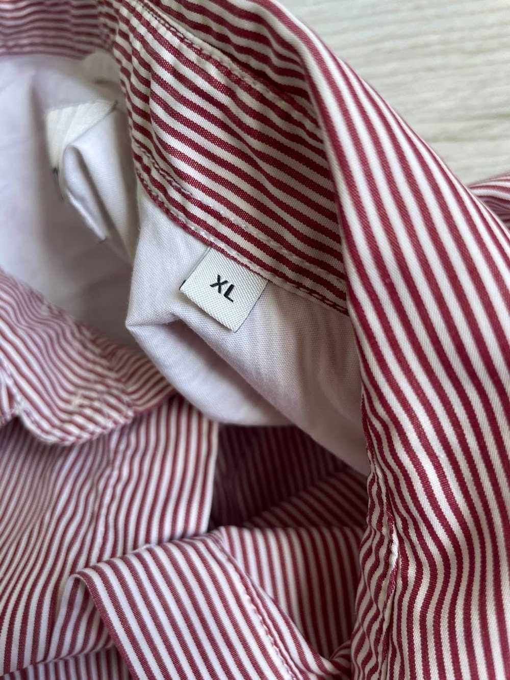 Albam Albam shirt Men Long Sleave Striped Pink Bu… - image 5