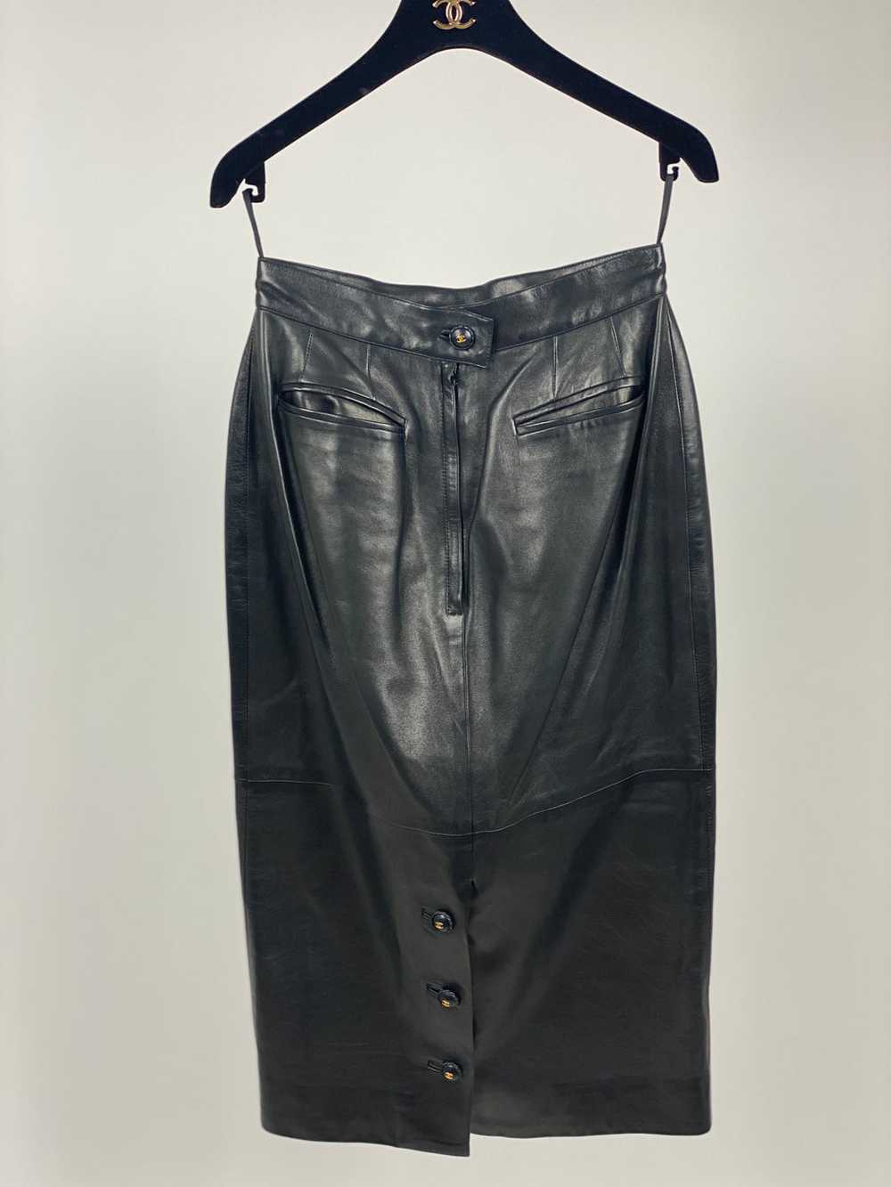 Chanel Lambskin Highwaisted Midi Skirt - image 1