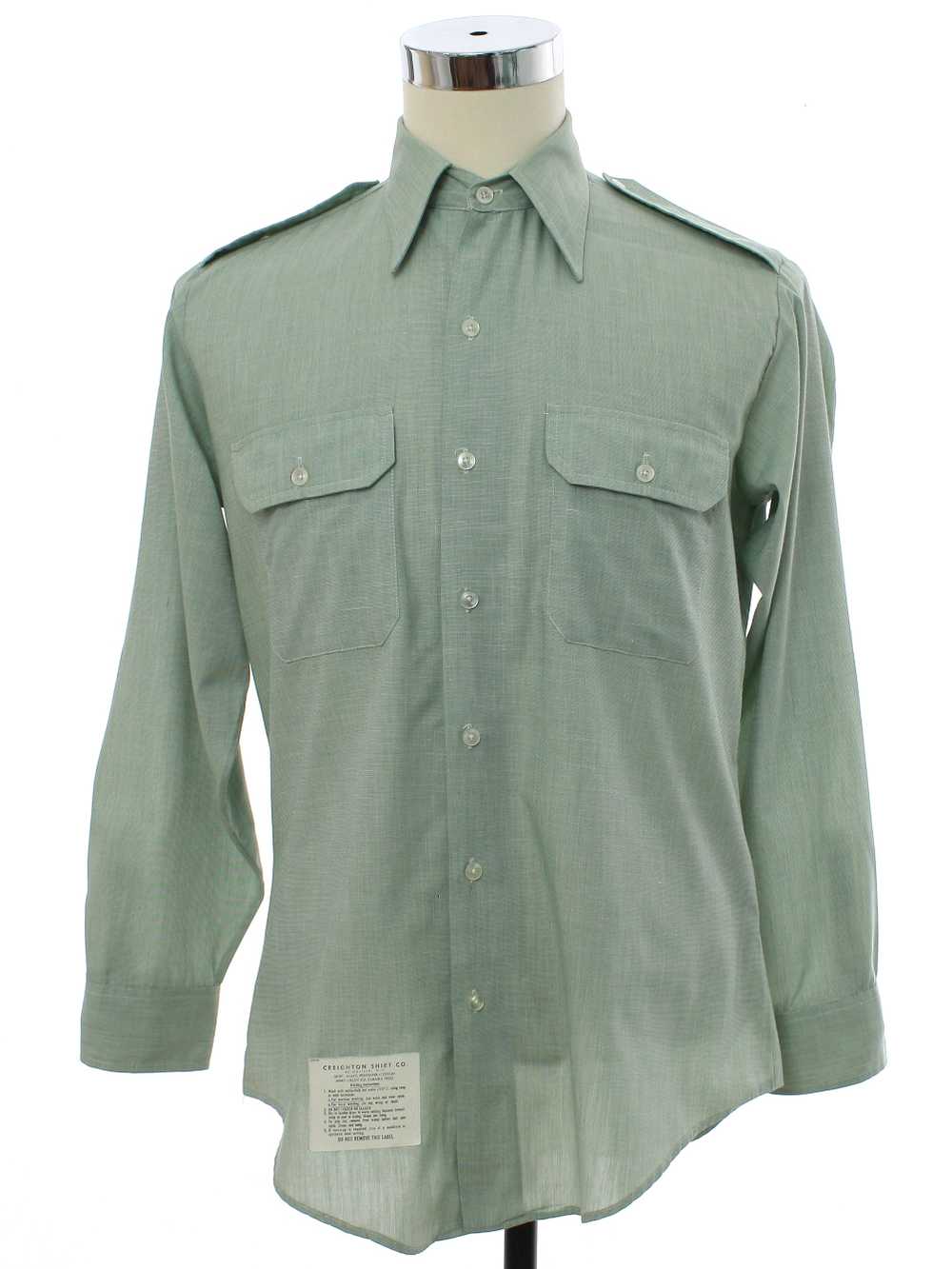 1970's Creighton Mens Military Uniform Shirt - Gem