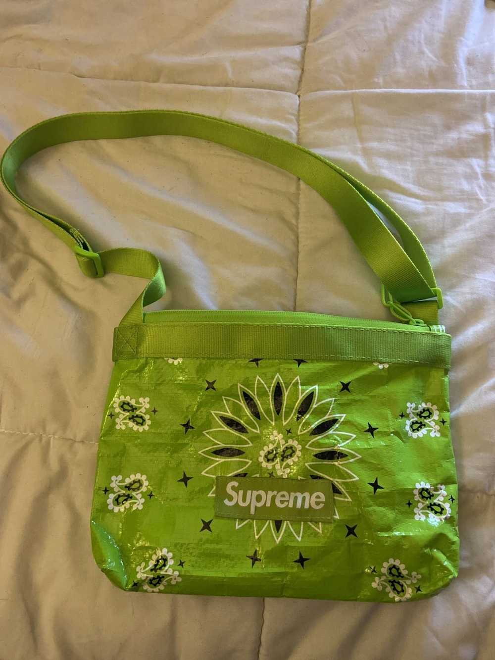 Supreme Supreme Bandana Tarp Side Bag Lime green - image 1