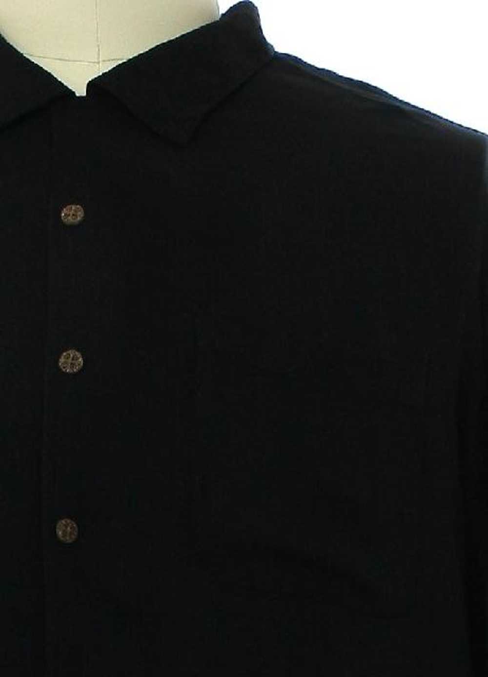 1990's Island Passport Mens Black Rayon Blend Spo… - image 2