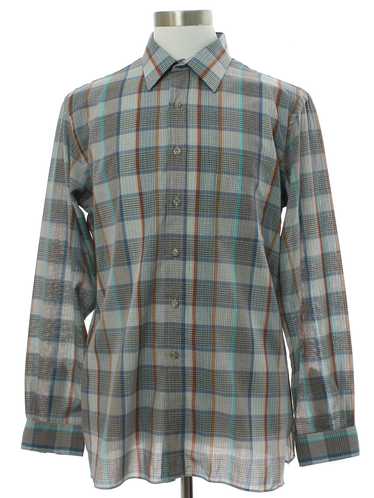 1980's Loren Mens Plaid Sport Shirt