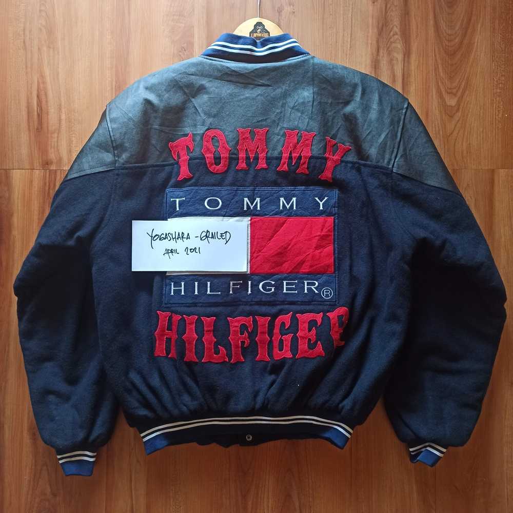 Vtg Tommy Hilfiger USA Collection Sweatshirt Pullover XL Leather Patch Crew  Neck