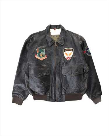 Leather Jacket × Us Air Force × Vintage Vintage Le