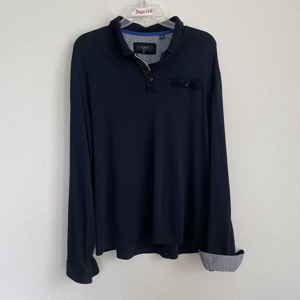 Ted Baker Ted Baker London Long Sleeve Polo Navy … - image 1