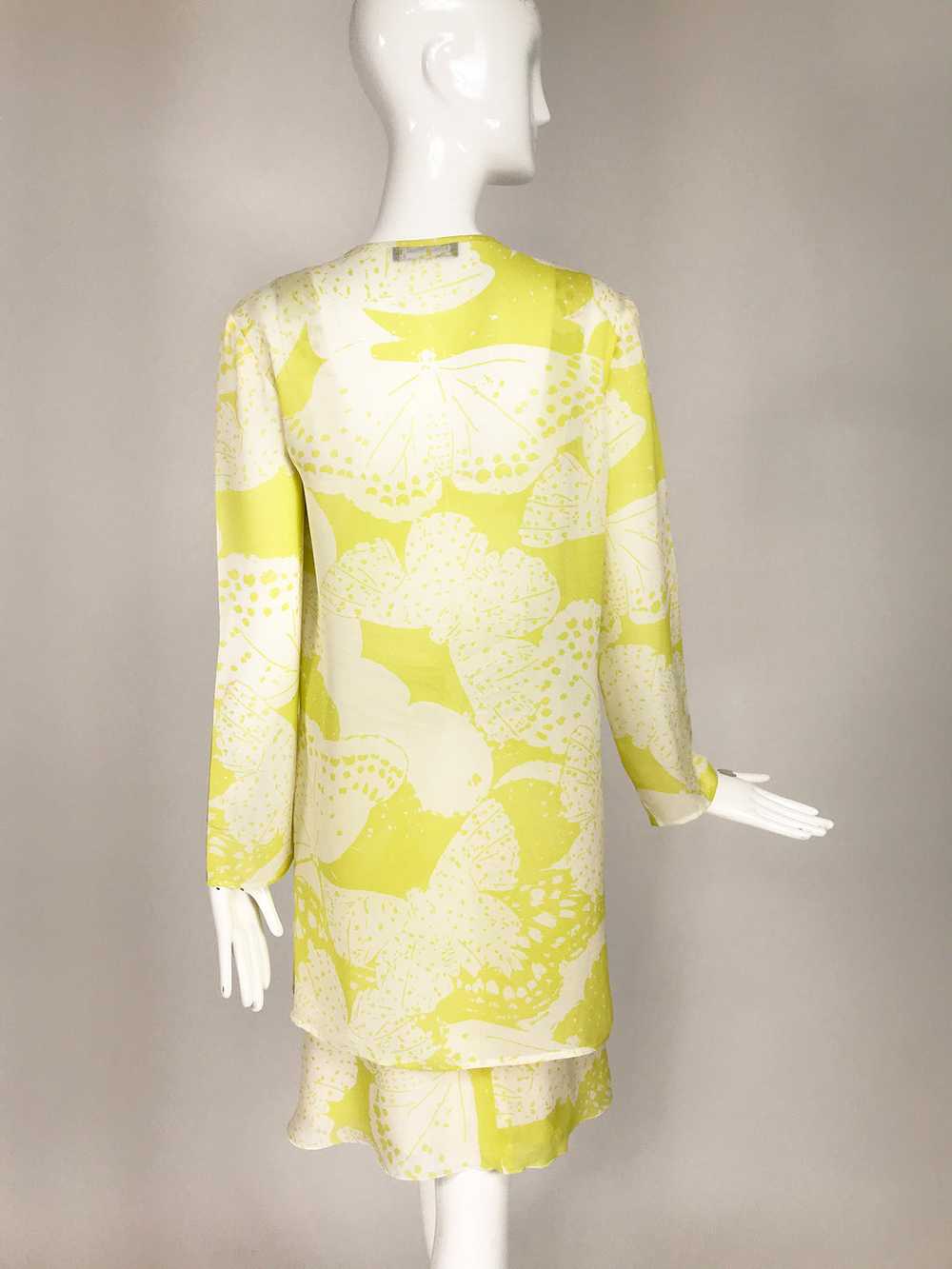 Louis Feraud Printed Citron Silk Chiffon Dress an… - image 11
