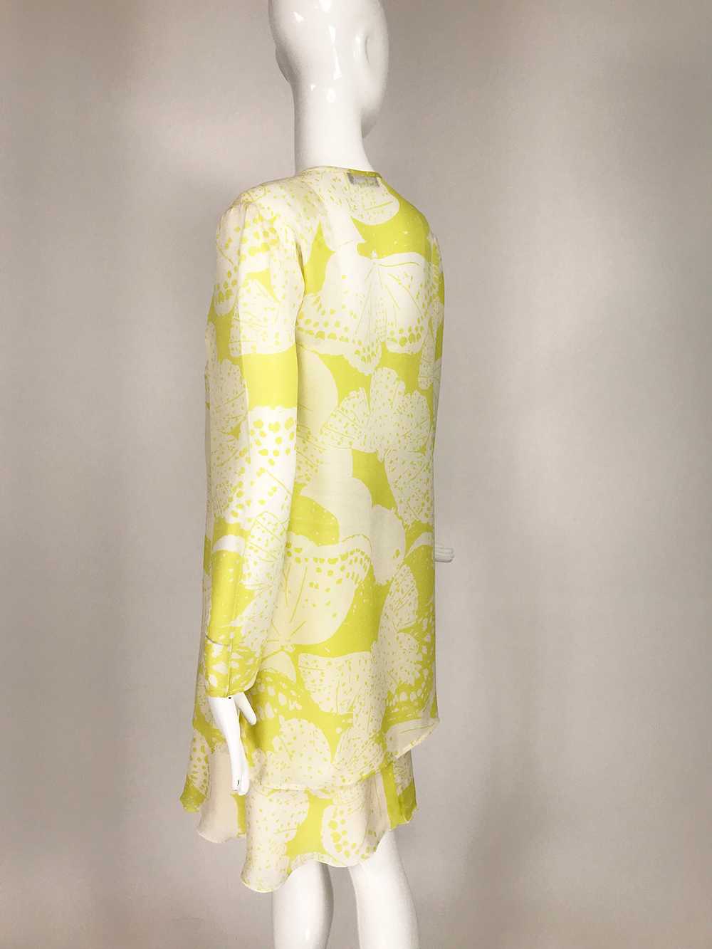 Louis Feraud Printed Citron Silk Chiffon Dress an… - image 12