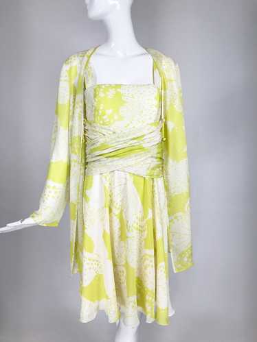 Louis Feraud Printed Citron Silk Chiffon Dress an… - image 1