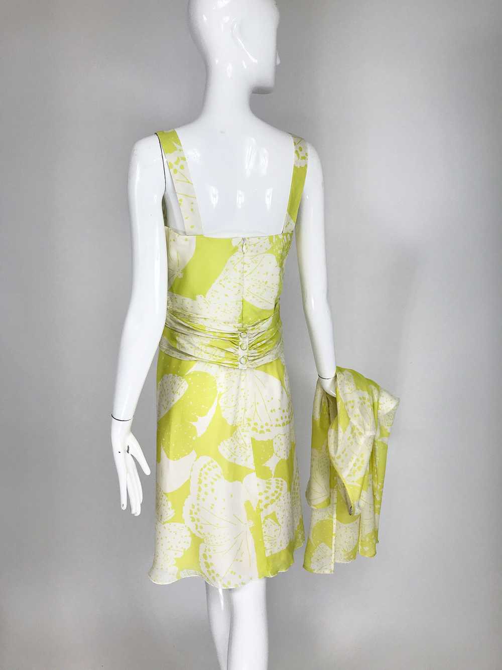 Louis Feraud Printed Citron Silk Chiffon Dress an… - image 5