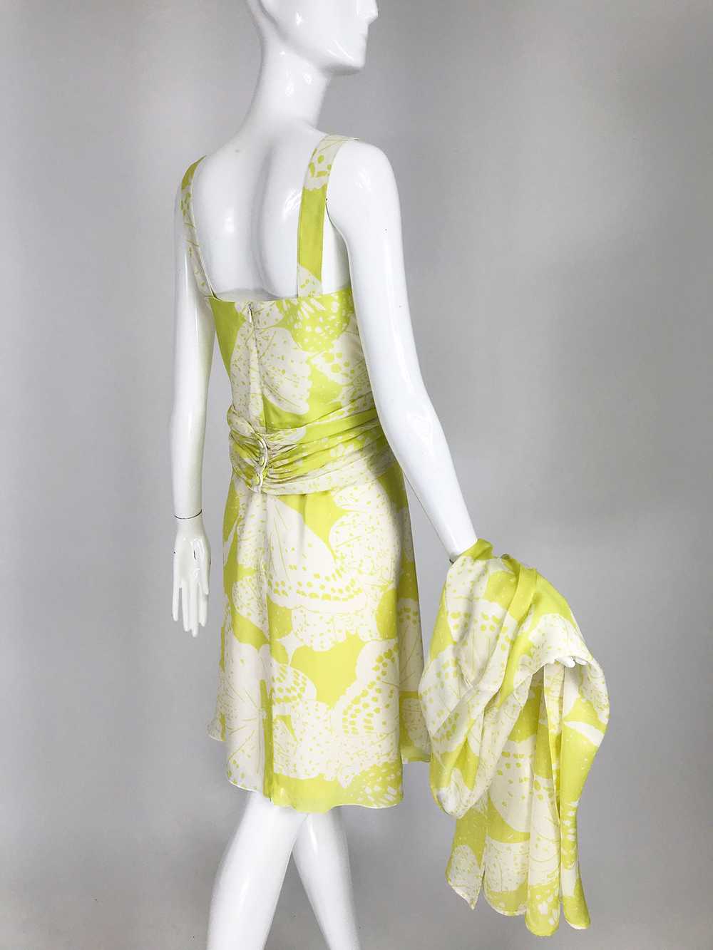 Louis Feraud Printed Citron Silk Chiffon Dress an… - image 6