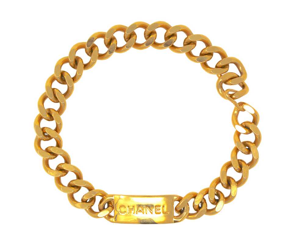 Chanel Gold ID Choker, Size OS - image 1