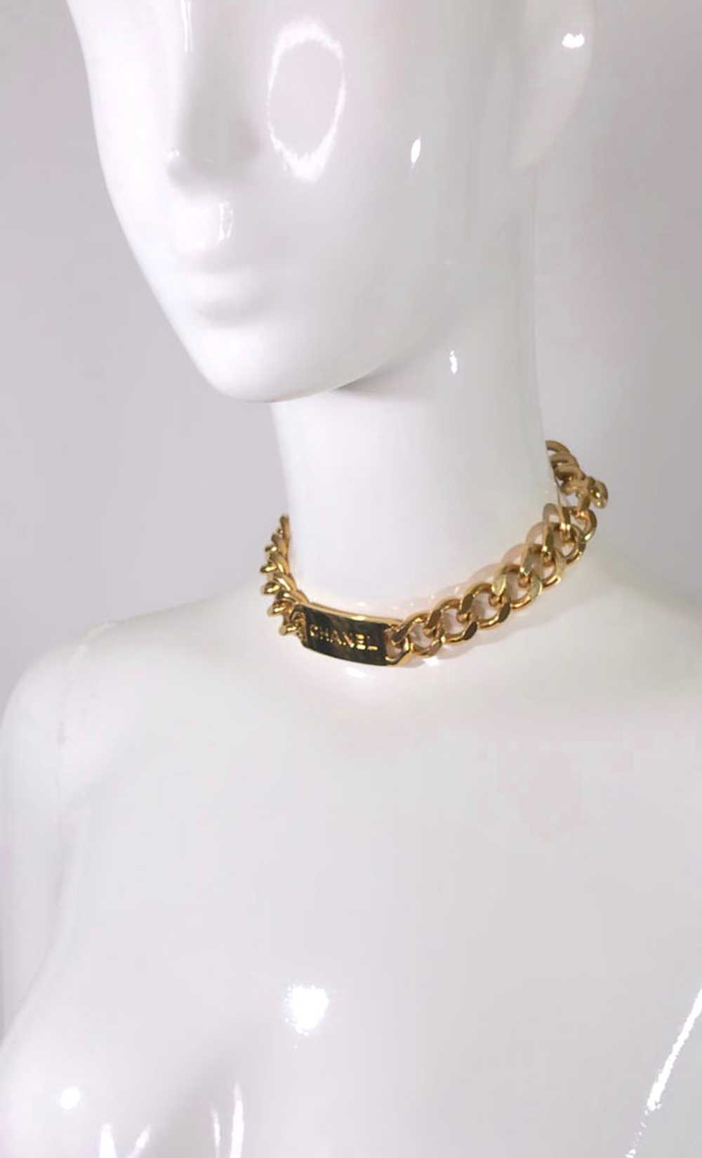 Chanel Gold ID Choker, Size OS - image 2