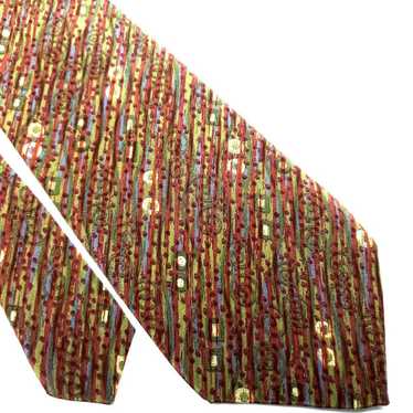 Guy Laroche Guy Laroche Silk Tie Green Striped Ab… - image 1