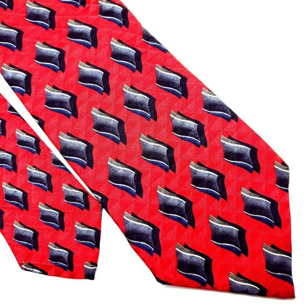 Nordstrom JZ Richards Nordstrom Silk Tie Red Geom… - image 1