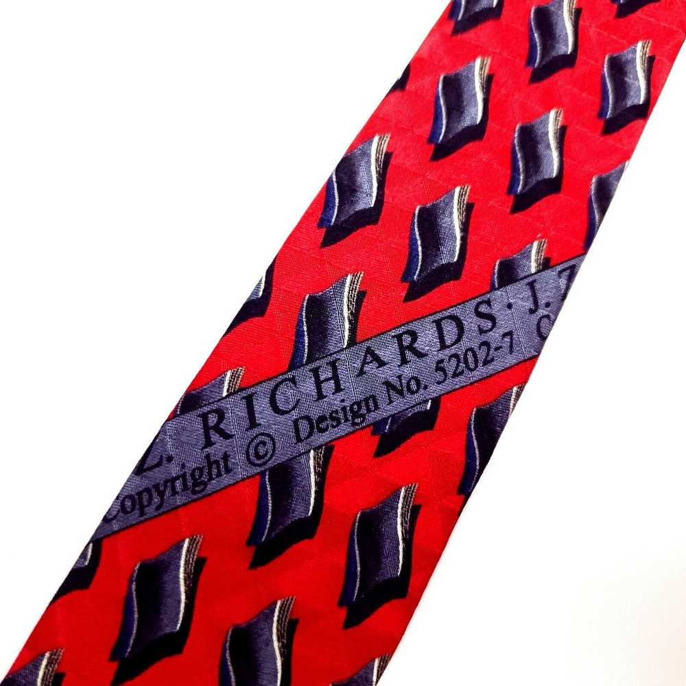 Nordstrom JZ Richards Nordstrom Silk Tie Red Geom… - image 3