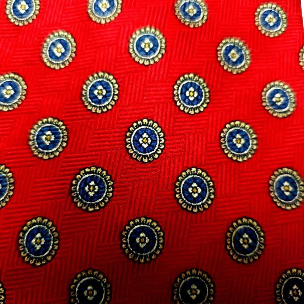Vintage Ferrell Reed Silk Tie Red Print Geometric… - image 2