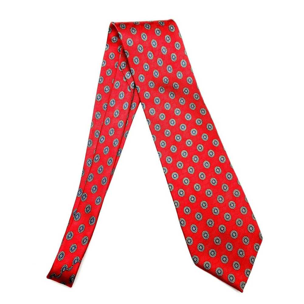 Vintage Ferrell Reed Silk Tie Red Print Geometric… - image 6