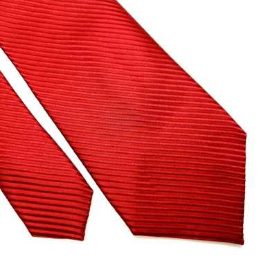 Pronto Uomo Pronto Uomo Red Striped Silk Tie Woven