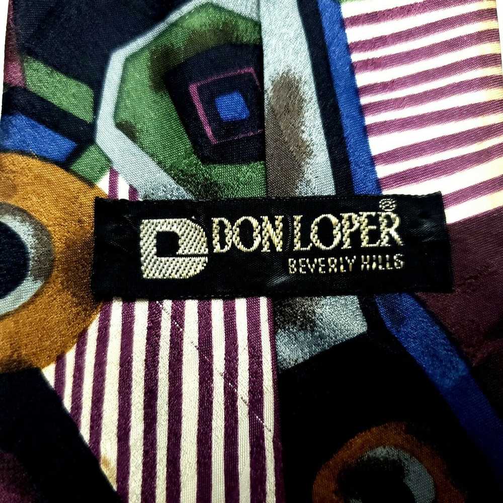 Vintage Don Loper Beverly Hills Silk Tie Abstract… - image 3