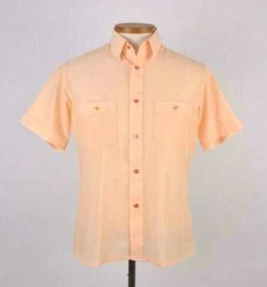 J.C. Penney 70s Peach Short Sleeve Button Up Shir… - image 1