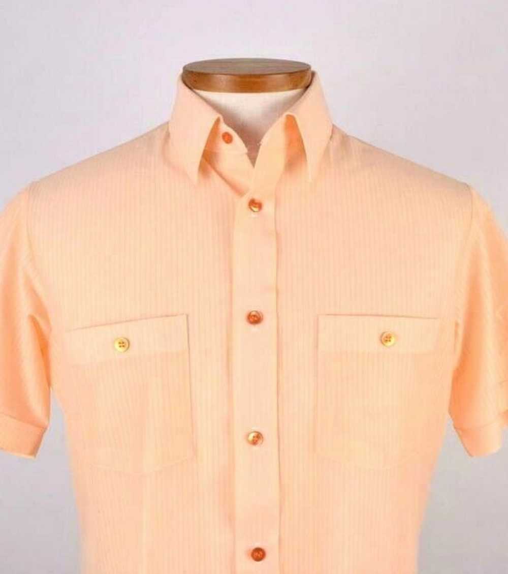 J.C. Penney 70s Peach Short Sleeve Button Up Shir… - image 5