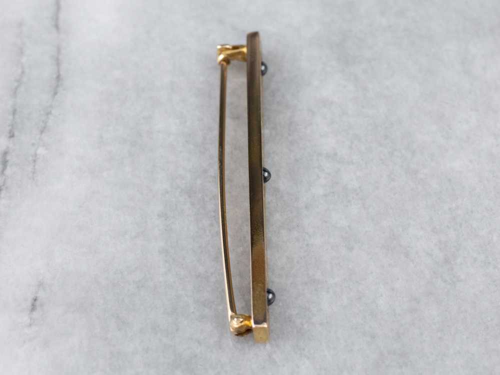 Antique Sapphire Gold Bar Pin - image 4