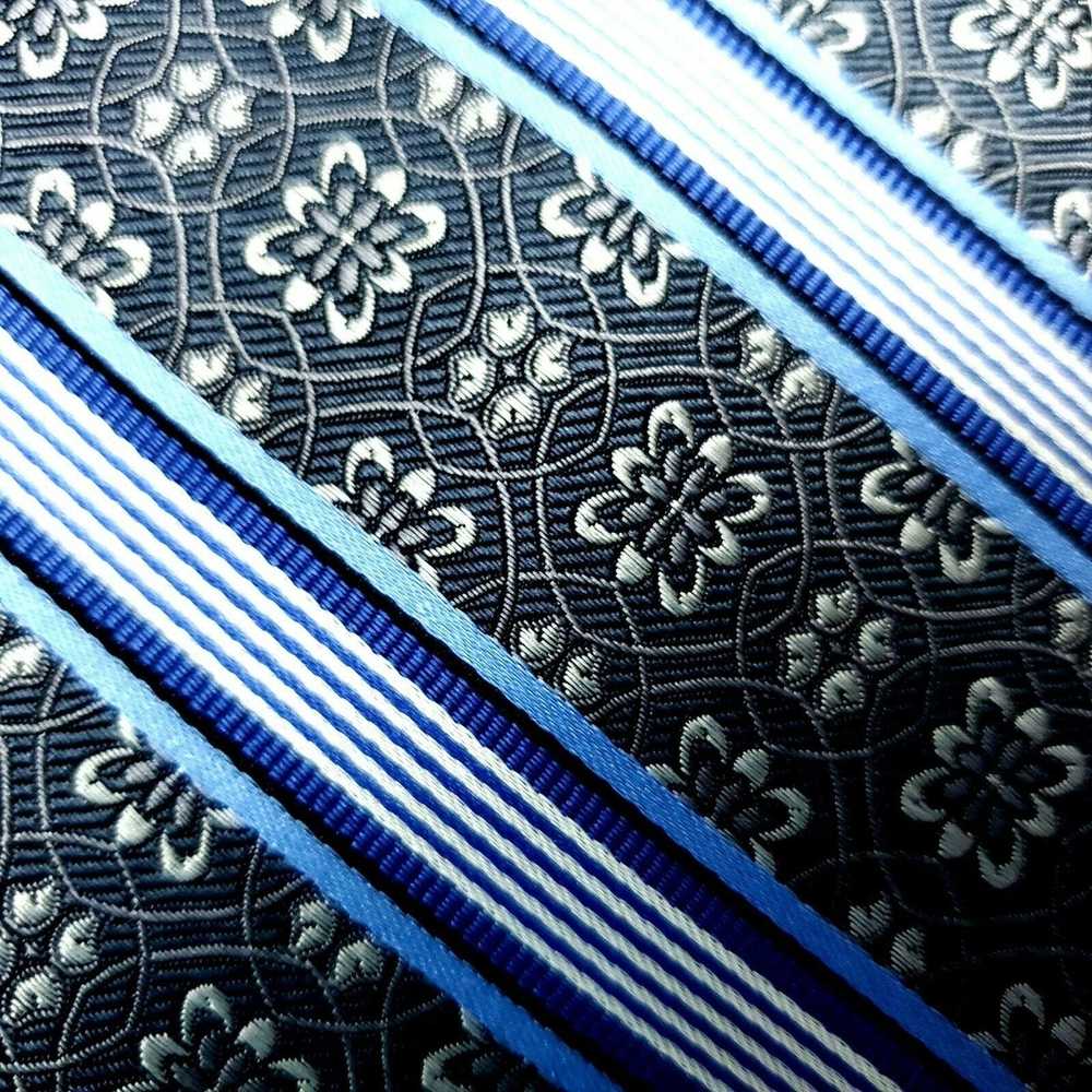 Pronto Uomo Pronto Uomo Silk Tie Gray Woven Strip… - image 2