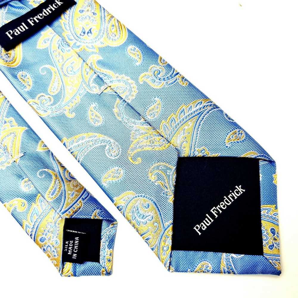 Paul Fredrick Paul Fredrick Silk Tie Woven Blue P… - image 5