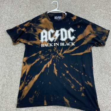 Ac/Dc AC/DC Adult Shirt Large Black Acid Wash Band - image 1