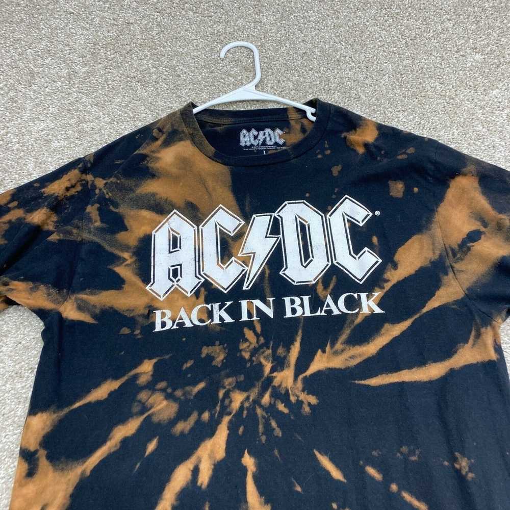 Ac/Dc AC/DC Adult Shirt Large Black Acid Wash Band - image 2