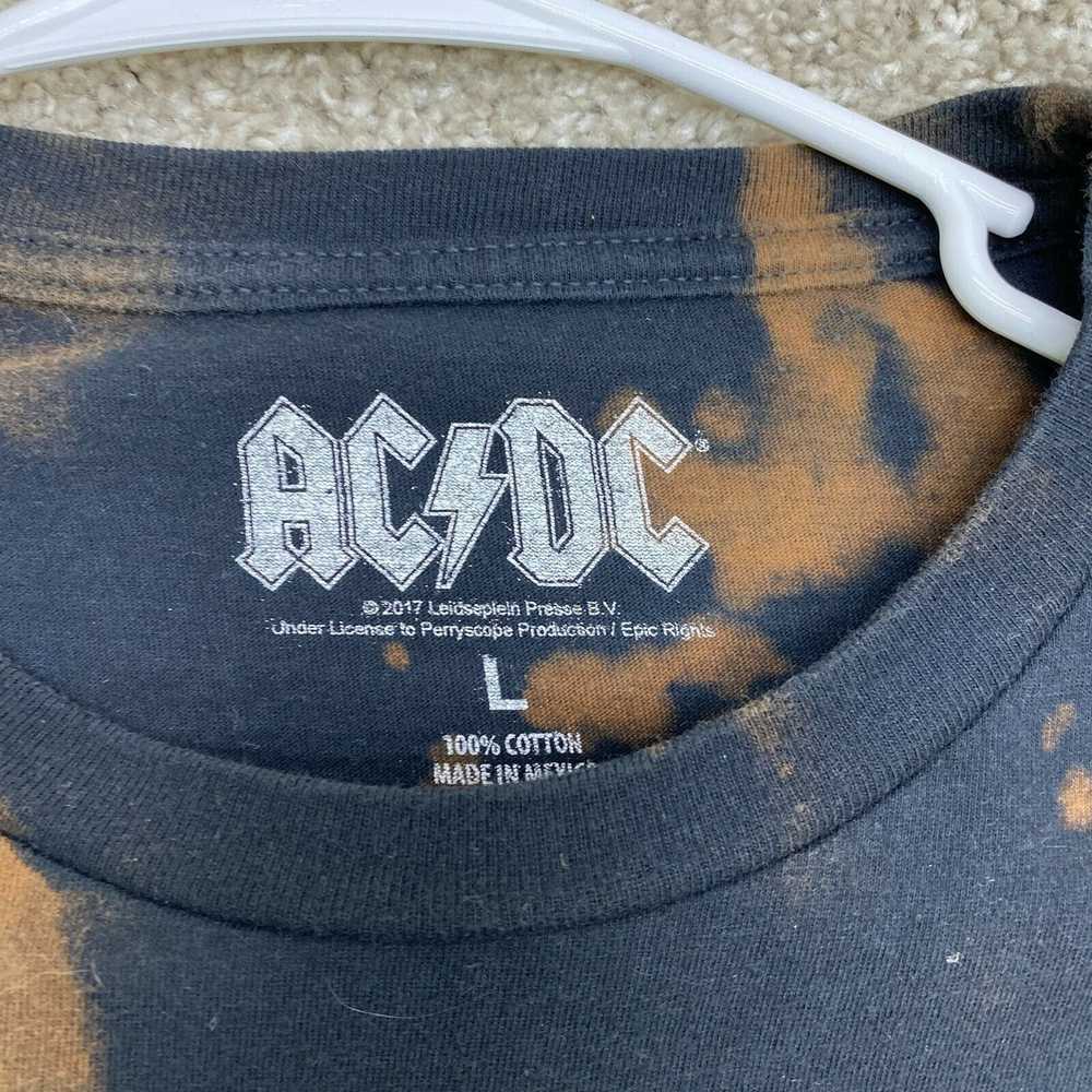 Ac/Dc AC/DC Adult Shirt Large Black Acid Wash Band - image 3