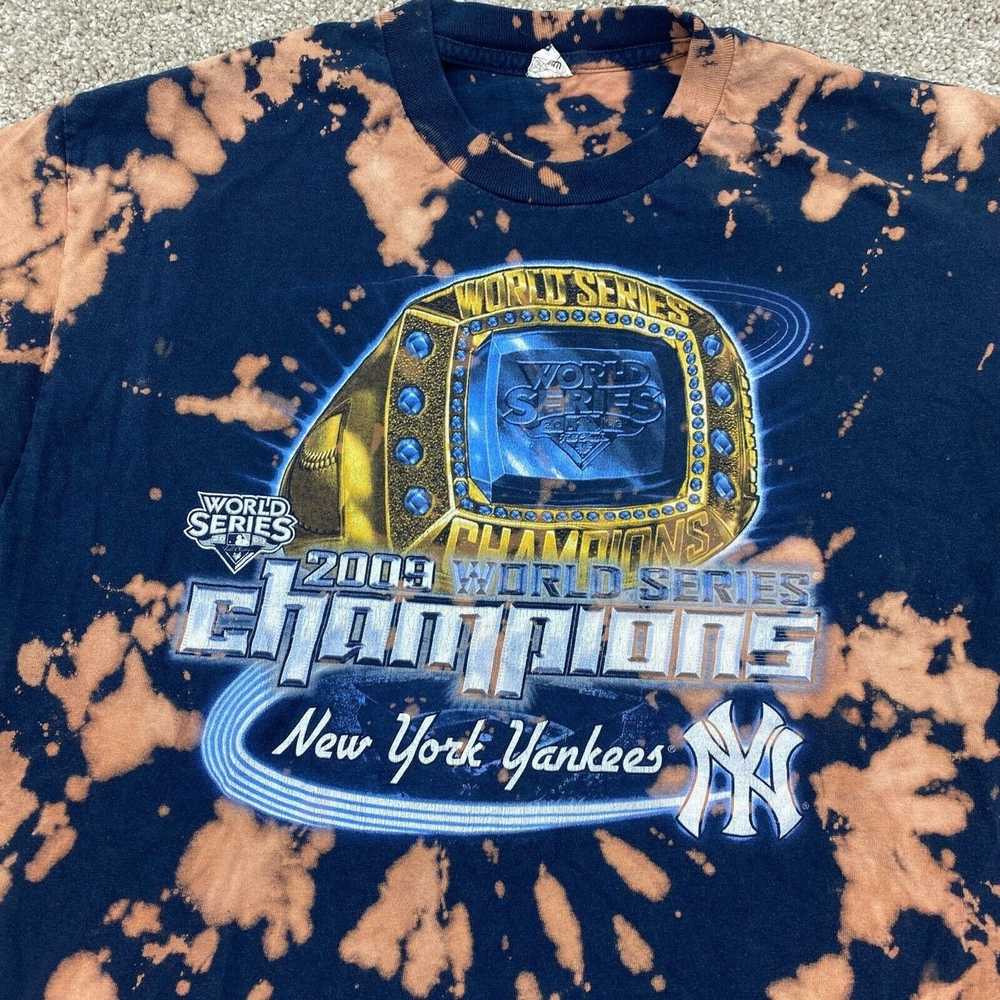 MLB New York Yankees Adult Shirt Large Blue Acid … - image 2