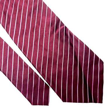 Vintage Dormeuil Paris Silk Tie Red Striped Woven… - image 1