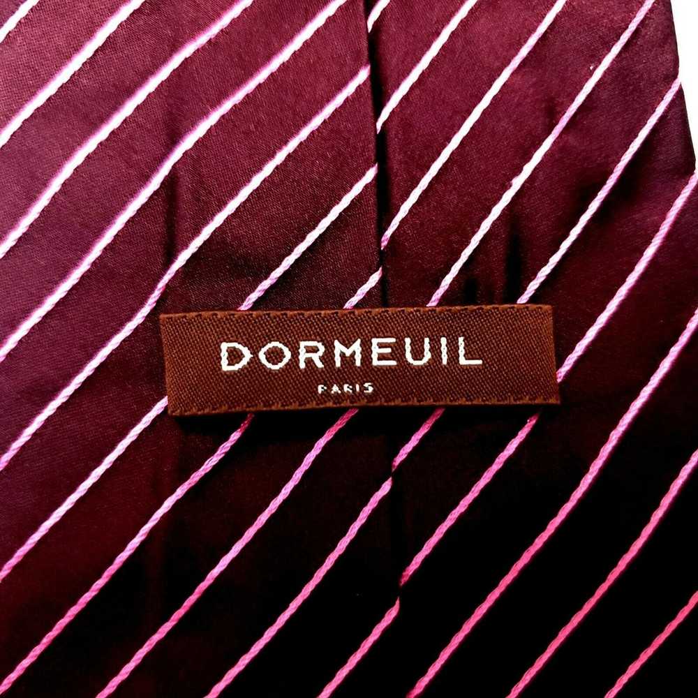 Vintage Dormeuil Paris Silk Tie Red Striped Woven… - image 3