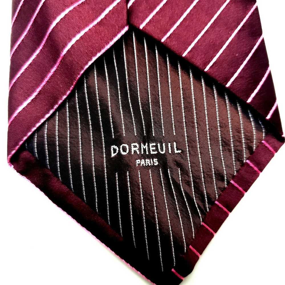Vintage Dormeuil Paris Silk Tie Red Striped Woven… - image 4