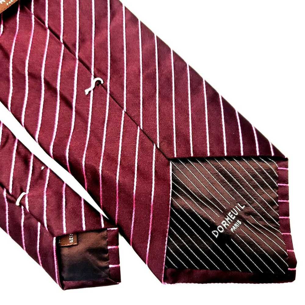 Vintage Dormeuil Paris Silk Tie Red Striped Woven… - image 6