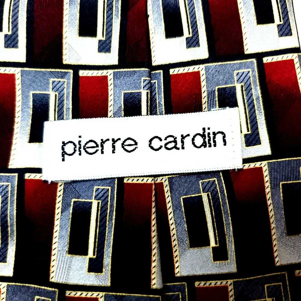 Pierre Cardin Pierre Cardin Silk Tie Red Geometri… - image 3